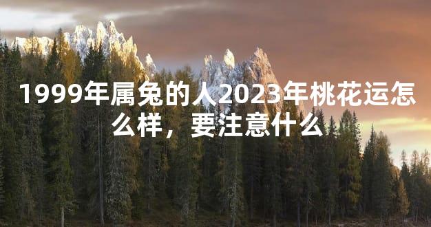 1999年属兔的人2023年桃花运怎么样，要注意什么