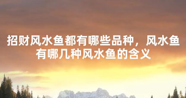 招财风水鱼都有哪些品种，风水鱼有哪几种风水鱼的含义