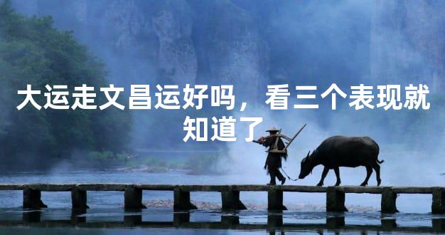 大运走文昌运好吗，看三个表现就知道了