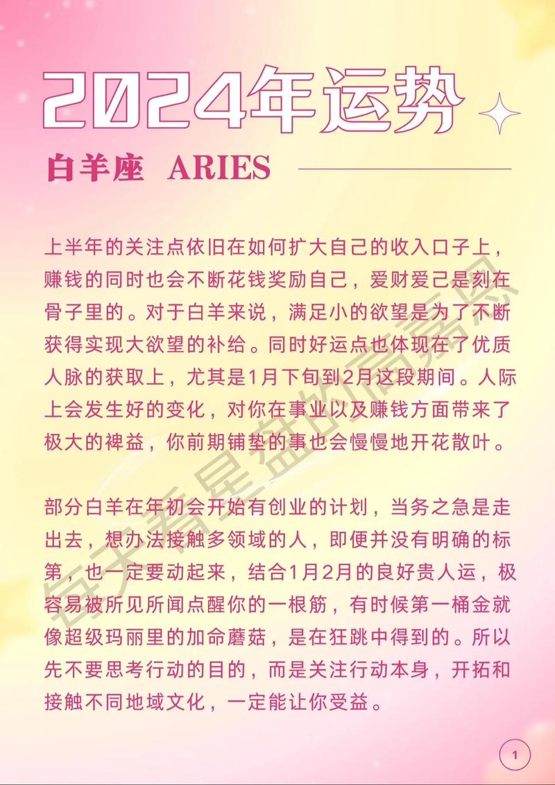 白羊座2024年的运势 白羊座2024年运势学习