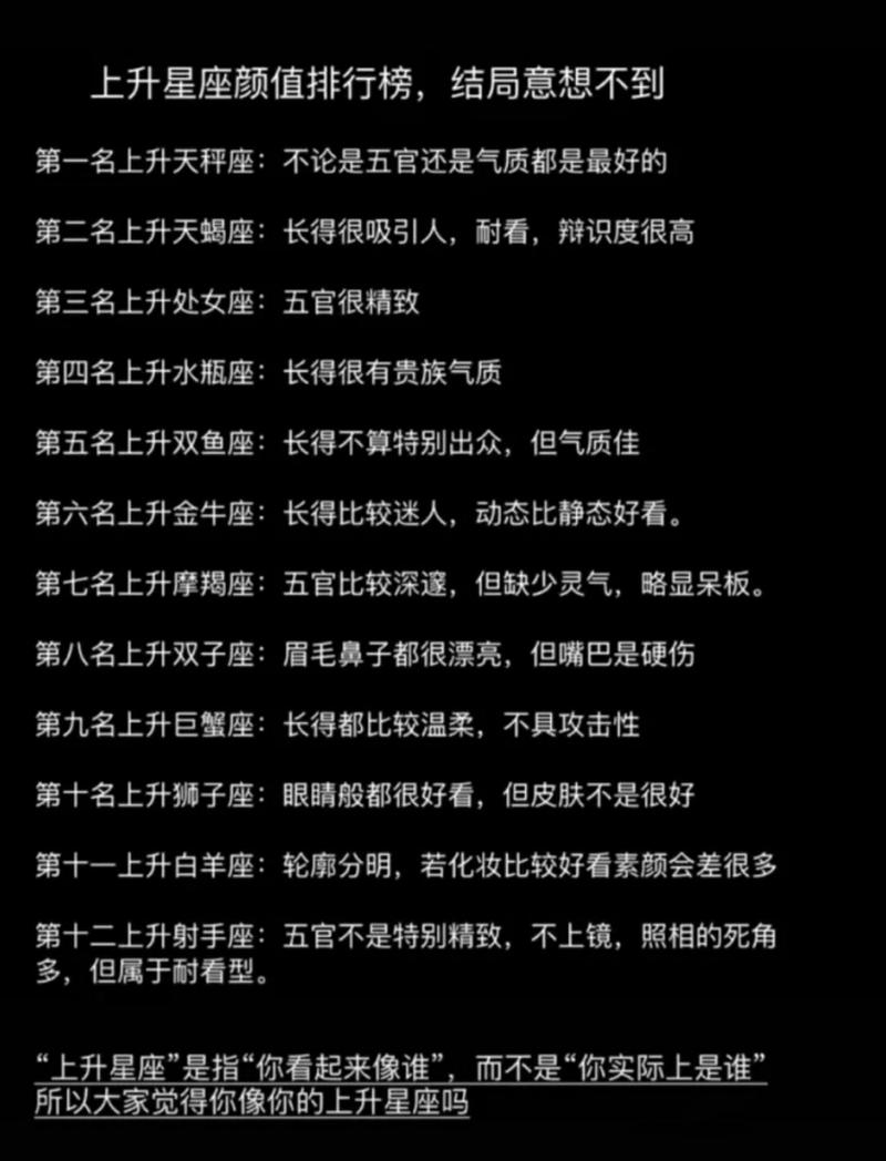 上升星座里颜值 上升星座外貌共同点