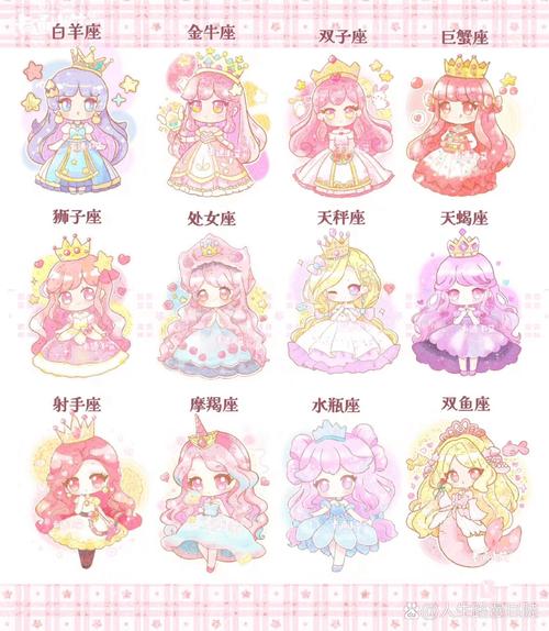 <font color='red'>十二星座</font>最美的画法简笔画 画12星座美少女简笔画