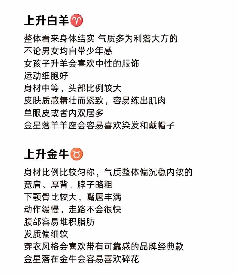 各个上升星座外貌特征 上升星座外貌特征图片