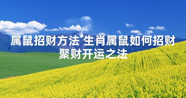 属鼠招财方法 生肖属鼠如何招财聚财开运之法