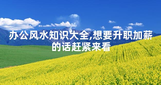 办公风水知识大全,想要升职加薪的话赶紧来看